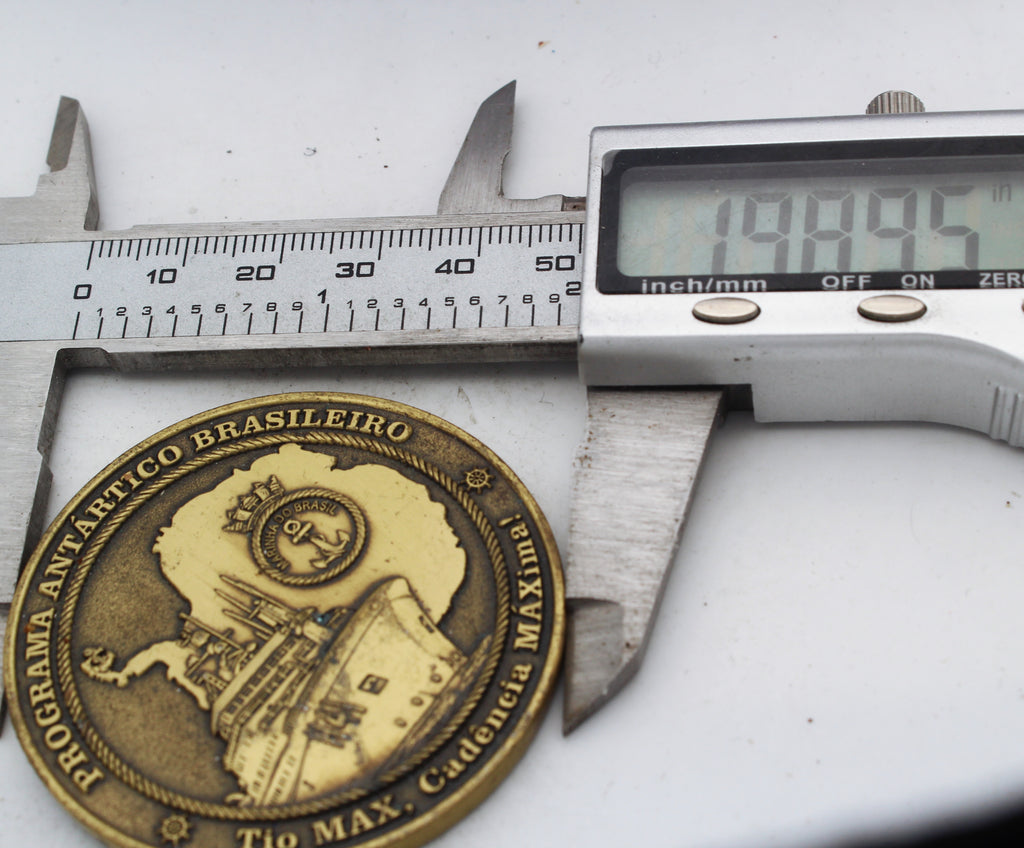 Brazilian Navy Antarctic Program Challenge Coin – NPo Almirante Maximiano, 2.0” Copper Collectible Pre-owned