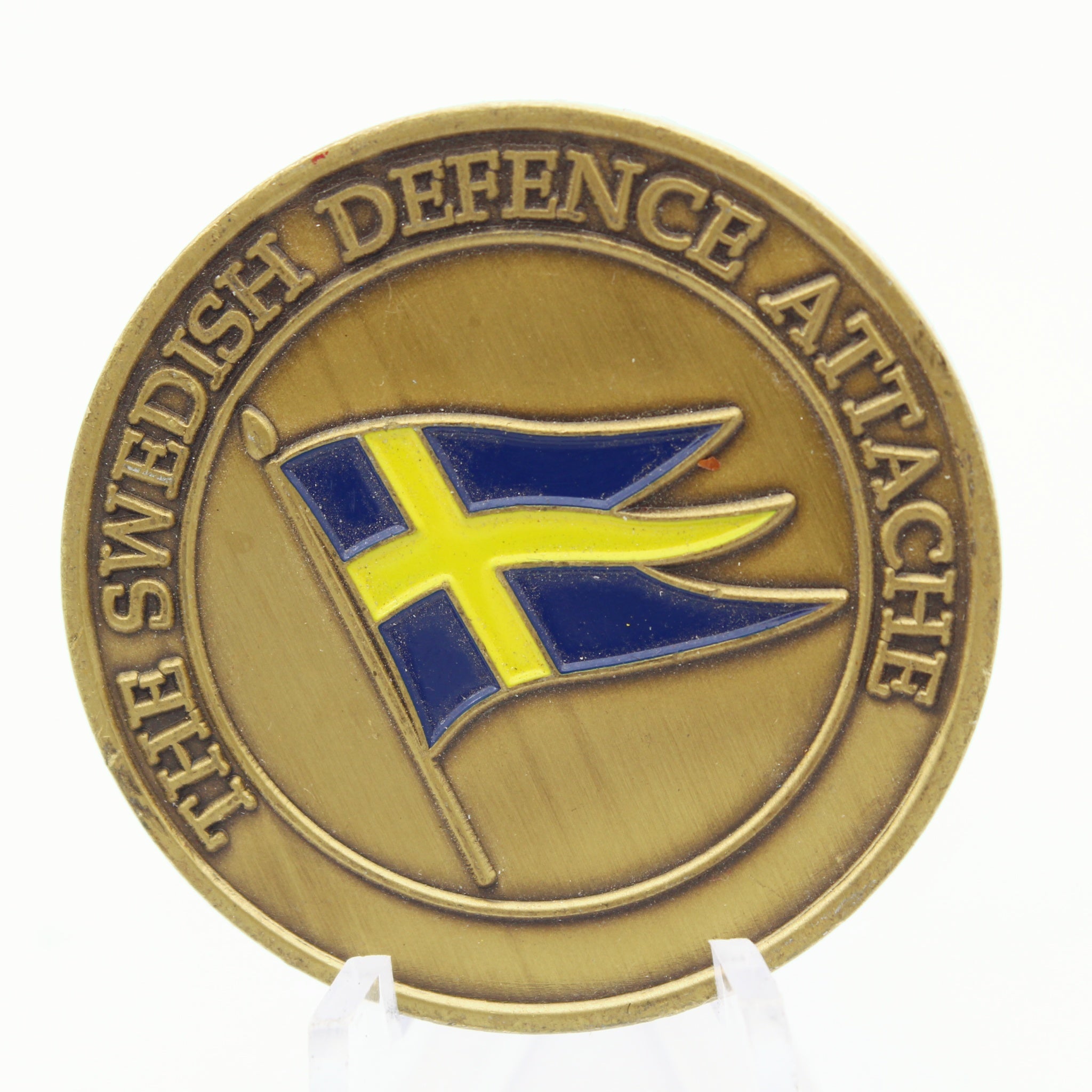 Swedish Armed Forces Defence Attach Commemorative Challenge Coin 1.55" - Pre-Owned