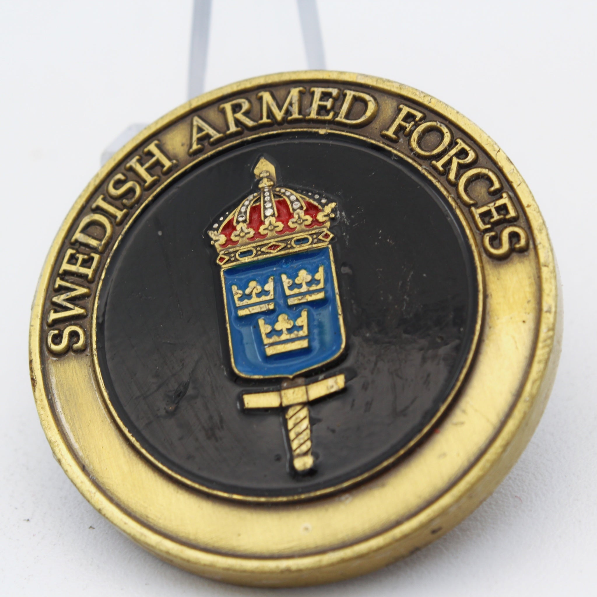 Swedish Armed Forces Defence Attach Commemorative Challenge Coin 1.55" - Pre-Owned