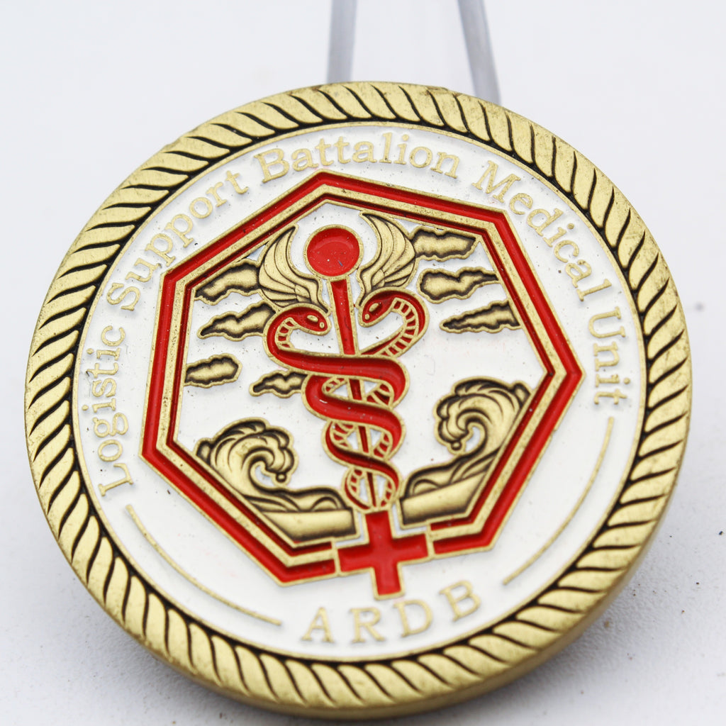 Japan ARDB Logistic Support Battalion Medical Unit Challenge Coin – 1.5” Copper Pre-Owned Collectible