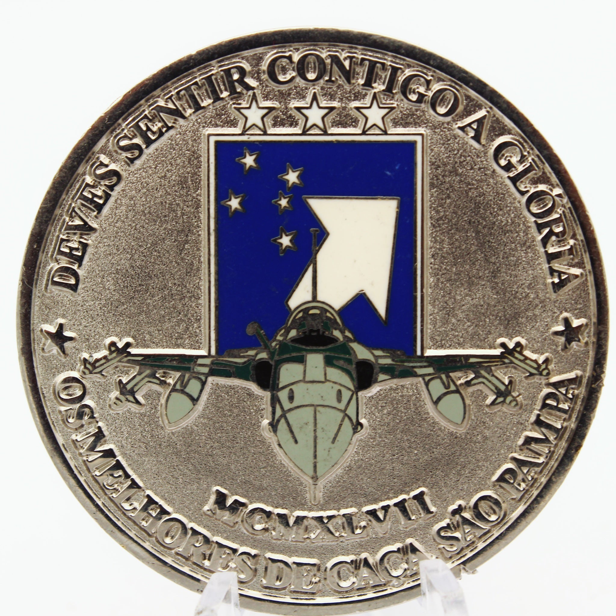 Brazilian Air Force Esquadrão Pampa Challenge Coin – 1º/14º Grupo de Aviação, 1.75” Copper Pre-owned
