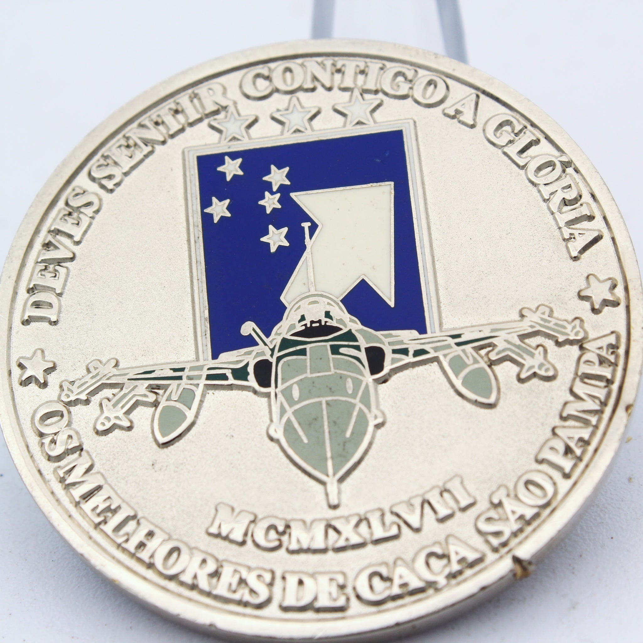 Brazilian Air Force Esquadrão Pampa Challenge Coin – 1º/14º Grupo de Aviação, 1.75” Copper Pre-owned
