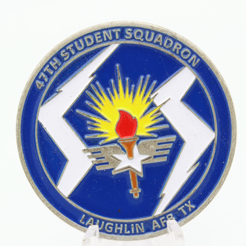 47th Student Squadron Challenge Coin – Laughlin AFB TX Air Force Collectible, 1.75” Copper Pre-owned