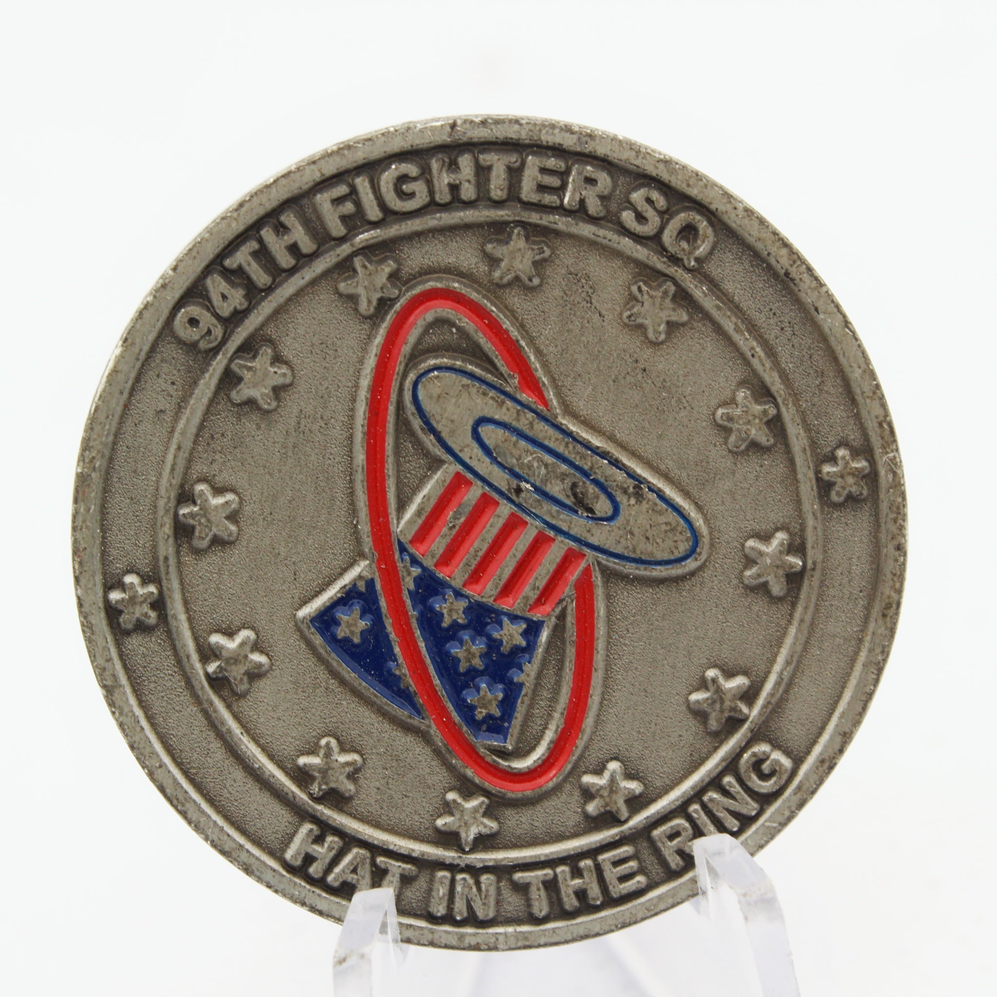 94th Fighter Squadron Hat in the Ring Challenge Coin – USAF Aviation Collectible, 1.5” Copper Pre-owned