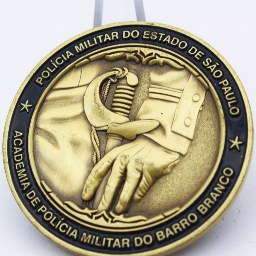 São Paulo Military Police Academy Aspirantes 2018 Challenge Coin – Barro Branco Brazil, 1.75” Copper Pre-owned