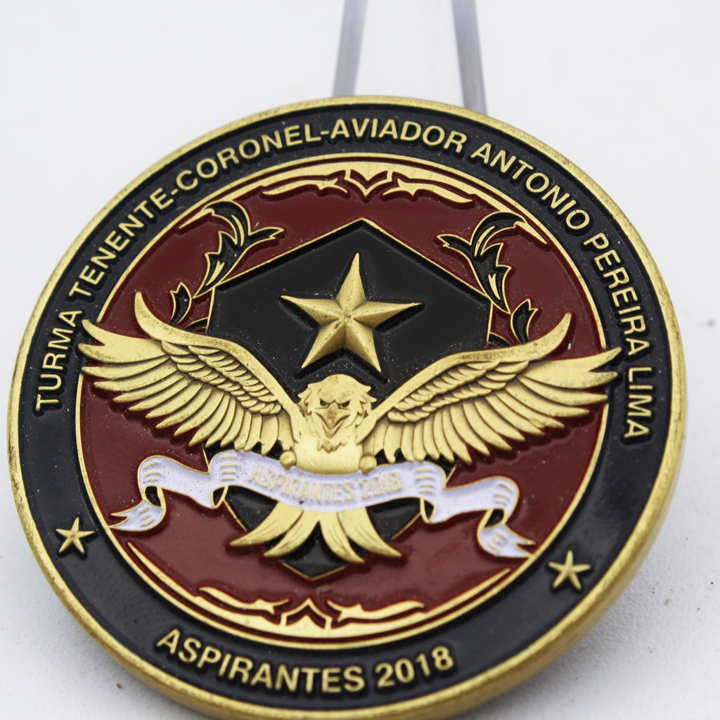 São Paulo Military Police Academy Aspirantes 2018 Challenge Coin – Barro Branco Brazil, 1.75” Copper Pre-owned