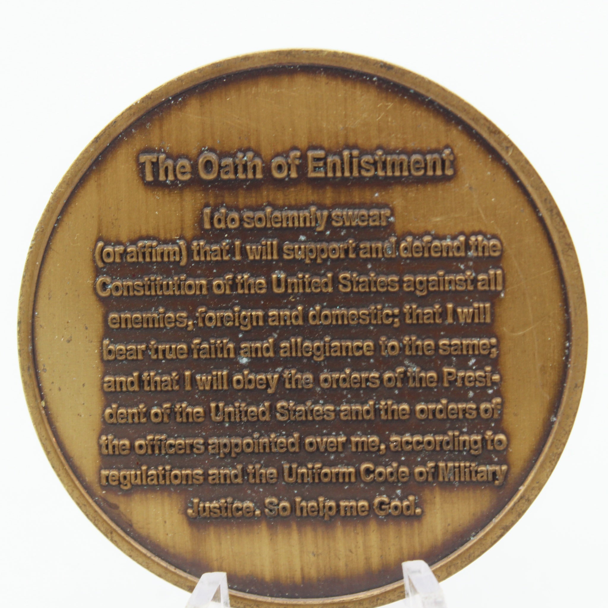 USS Abraham Lincoln CVN-72 Oath of Enlistment Challenge Coin – 1.75” Copper Pre-Owned Navy Collectible