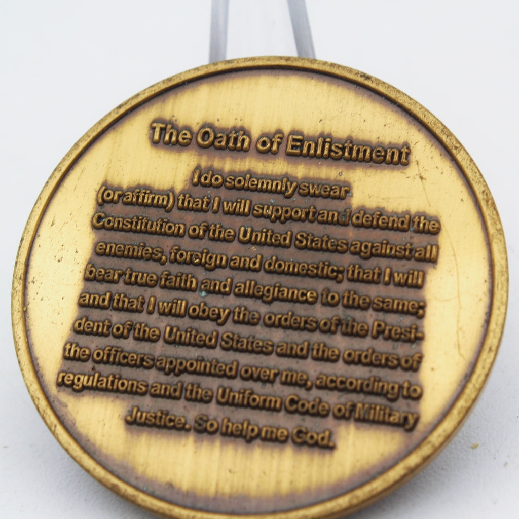 USS Abraham Lincoln CVN-72 Oath of Enlistment Challenge Coin – 1.75” Copper Pre-Owned Navy Collectible