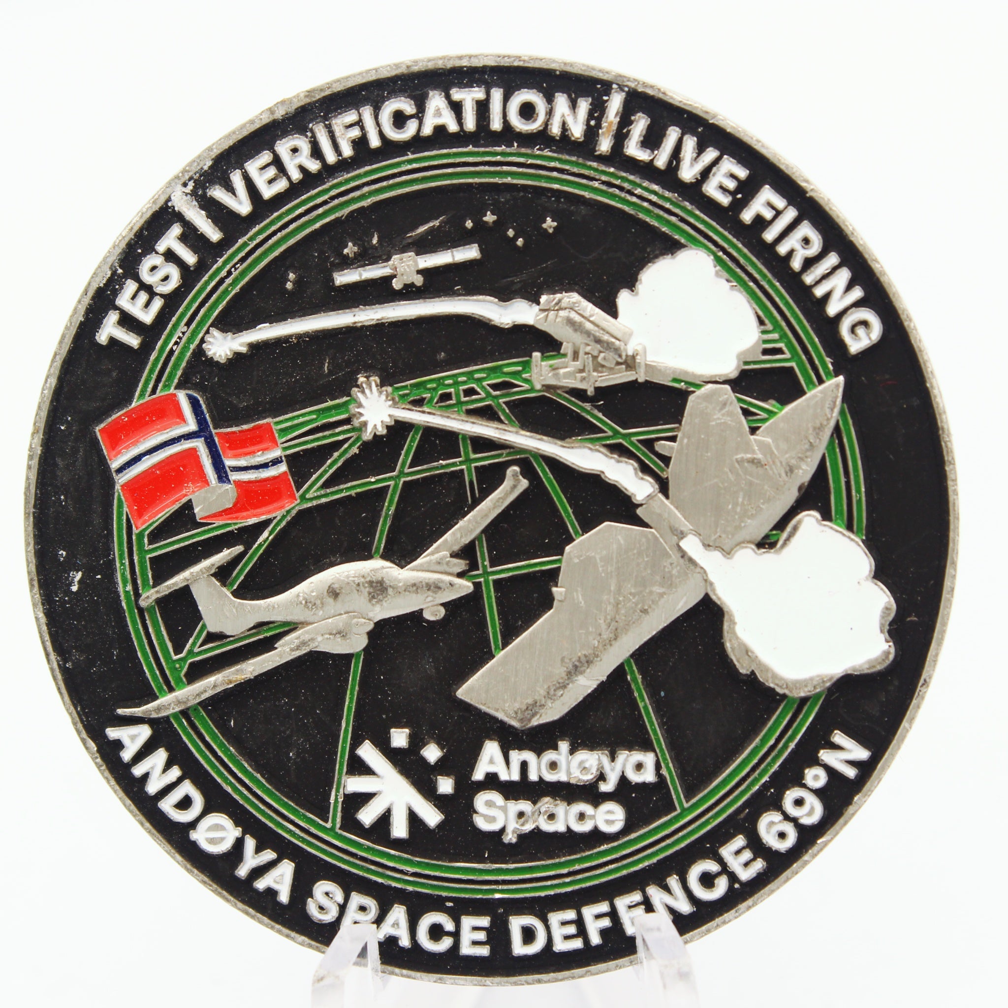 Andøya Space Defence Test Verification Live Firing Challenge Coin – 2.0" Copper Collectible