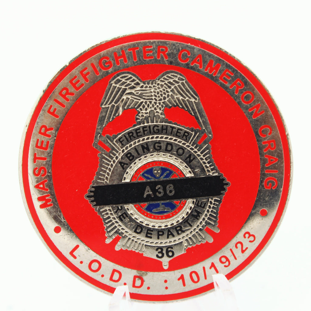 Abingdon Fire Department Firefighter Cameron Craig Challenge Coin 1.75” – Pre-Owned