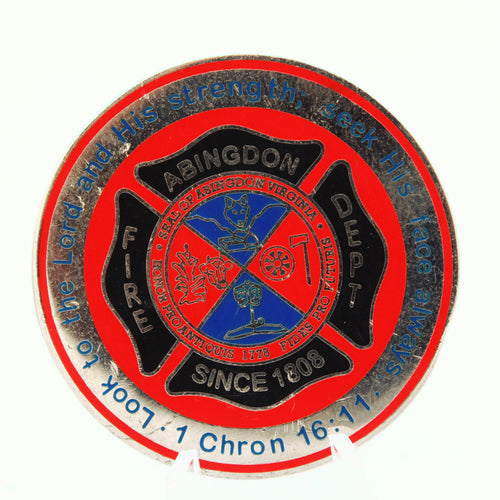 Abingdon Fire Department Firefighter Cameron Craig Challenge Coin 1.75” – Pre-Owned