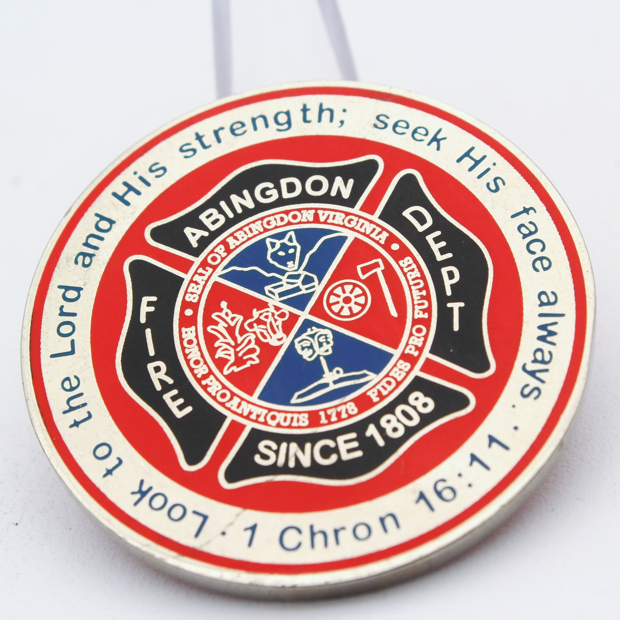 Abingdon Fire Department Firefighter Cameron Craig Challenge Coin 1.75” – Pre-Owned