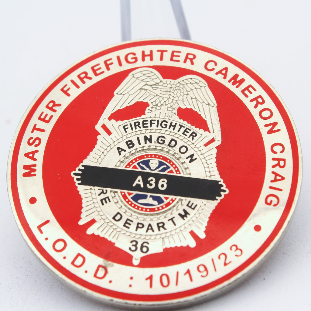 Abingdon Fire Department Firefighter Cameron Craig Challenge Coin 1.75” – Pre-Owned