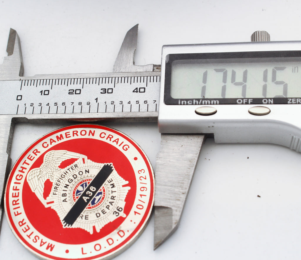 Abingdon Fire Department Firefighter Cameron Craig Challenge Coin 1.75” – Pre-Owned