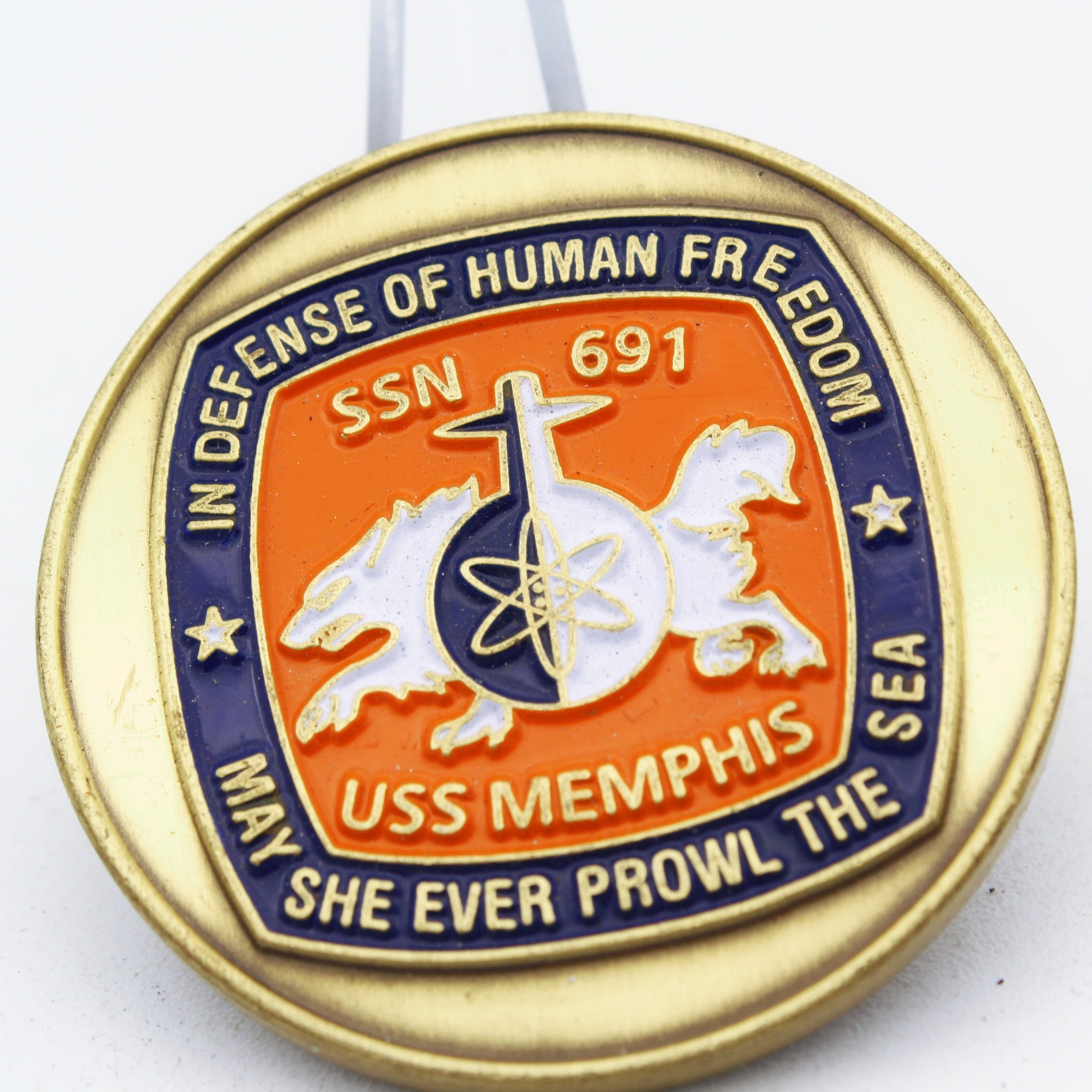 SS Memphis SSN-691 Submarine Challenge Coin 1.75” Copper – Pre-Owned