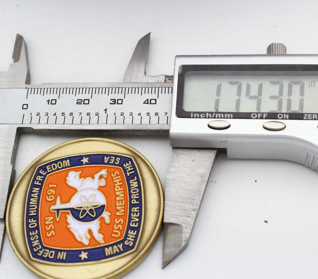 SS Memphis SSN-691 Submarine Challenge Coin 1.75” Copper – Pre-Owned
