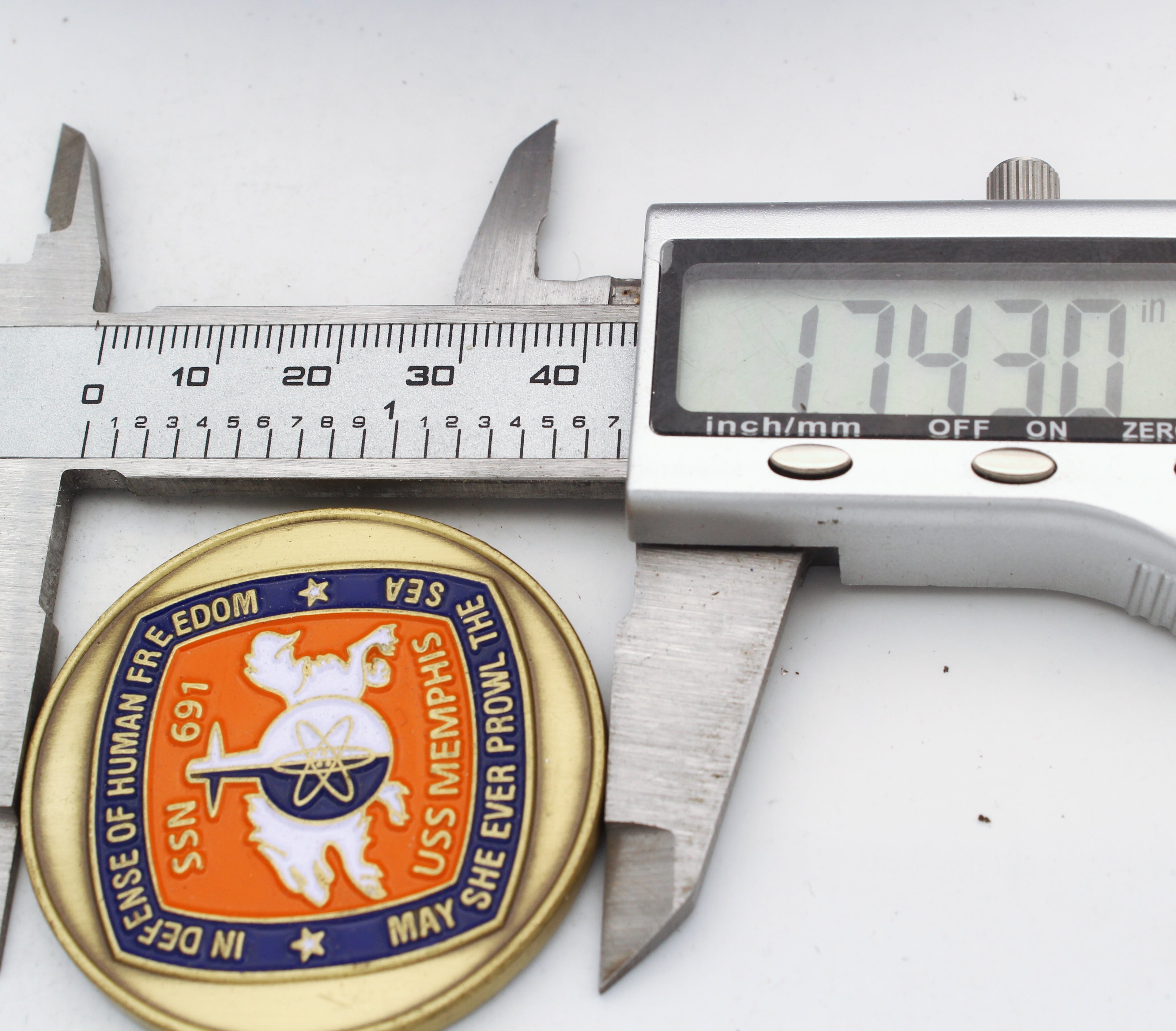 SS Memphis SSN-691 Submarine Challenge Coin 1.75” Copper – Pre-Owned