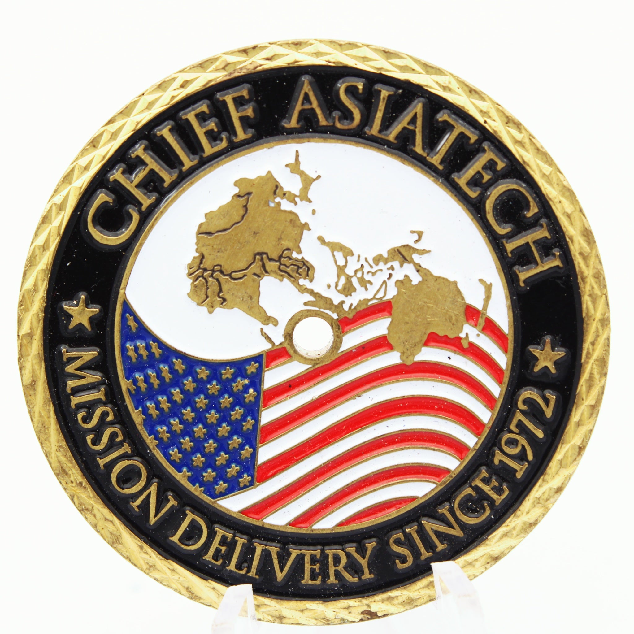 Chief AsiaTech Mission Delivery Since 1972 Challenge Coin 1.75” Copper – Pre-Owned