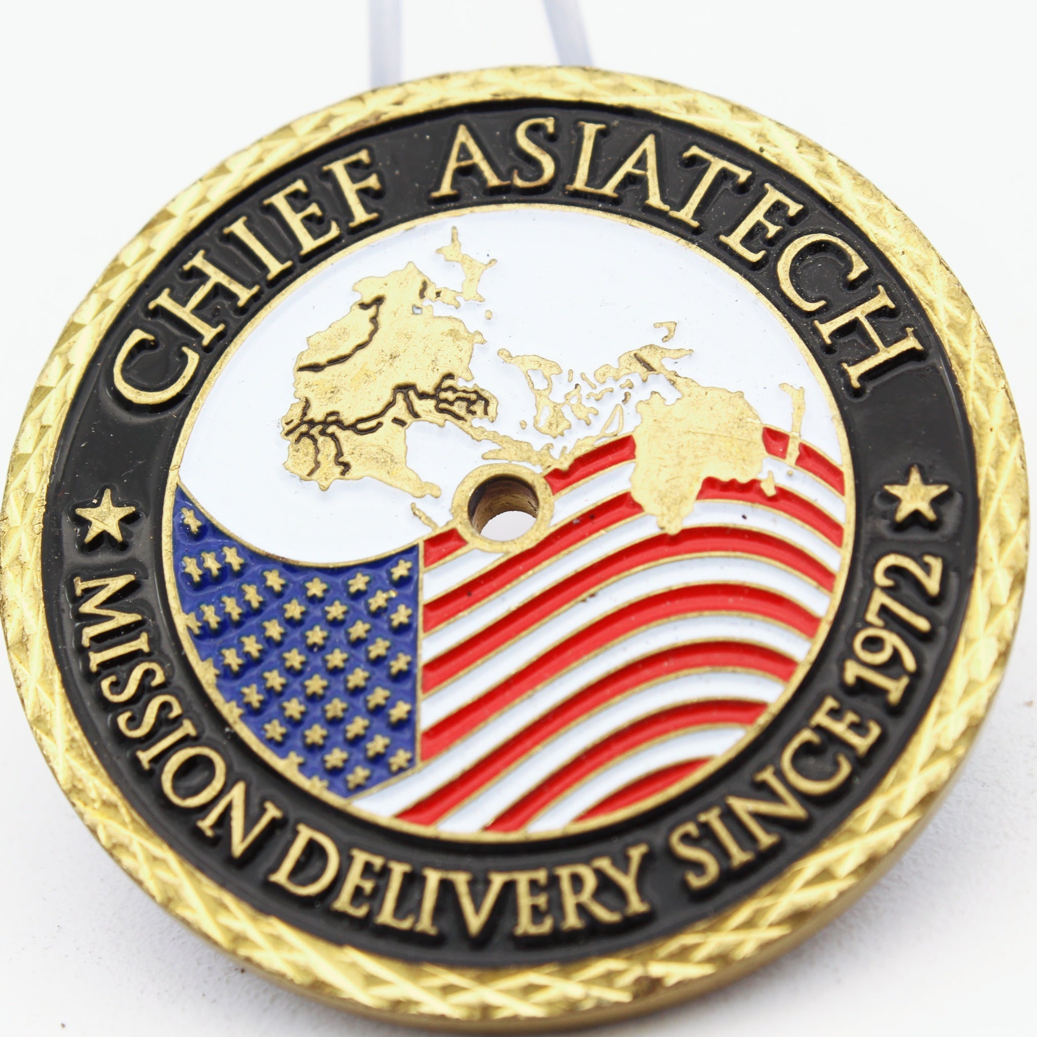 Chief AsiaTech Mission Delivery Since 1972 Challenge Coin 1.75” Copper – Pre-Owned