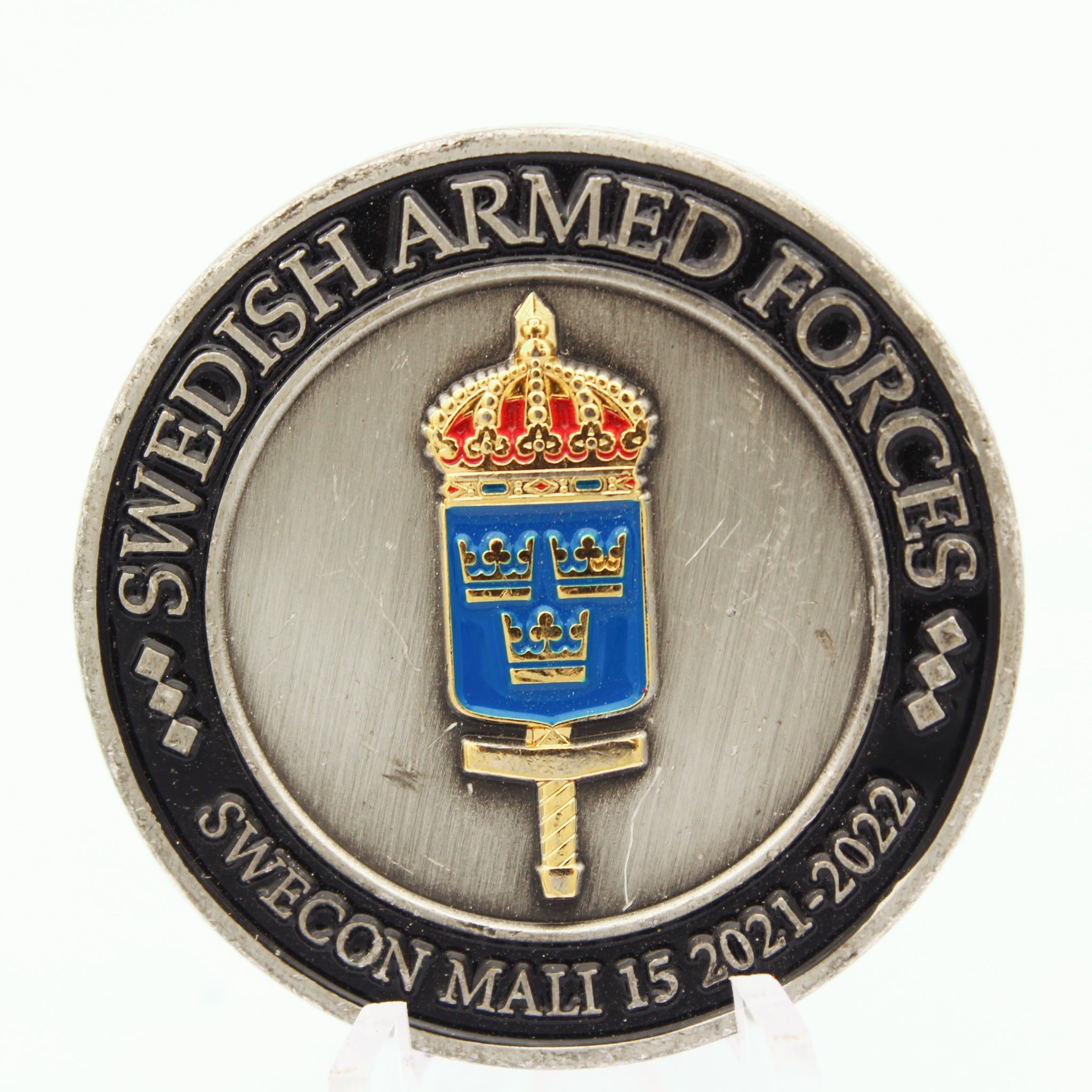 Swedish Armed Forces SWEDCON Light Infantry Bn Challenge Coin 1.5” Copper – Pre-Owned