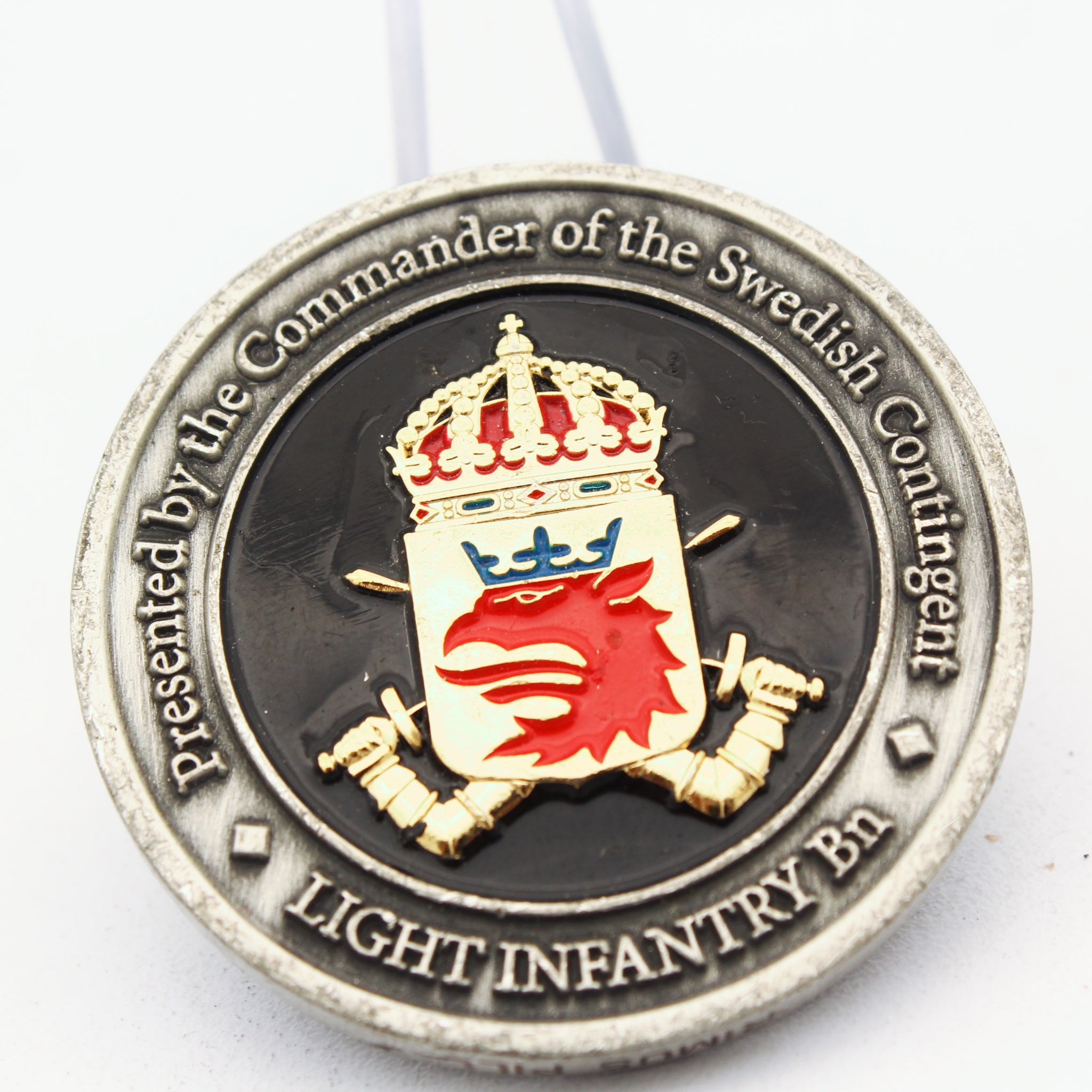 Swedish Armed Forces SWEDCON Light Infantry Bn Challenge Coin 1.5” Copper – Pre-Owned