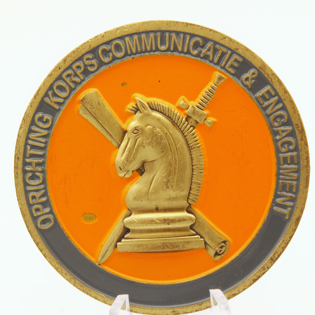 Netherlands Army Information Manoeuvre Corps Challenge Coin 2” Bronze – JE MAINTIENDRAI Pre-Owned