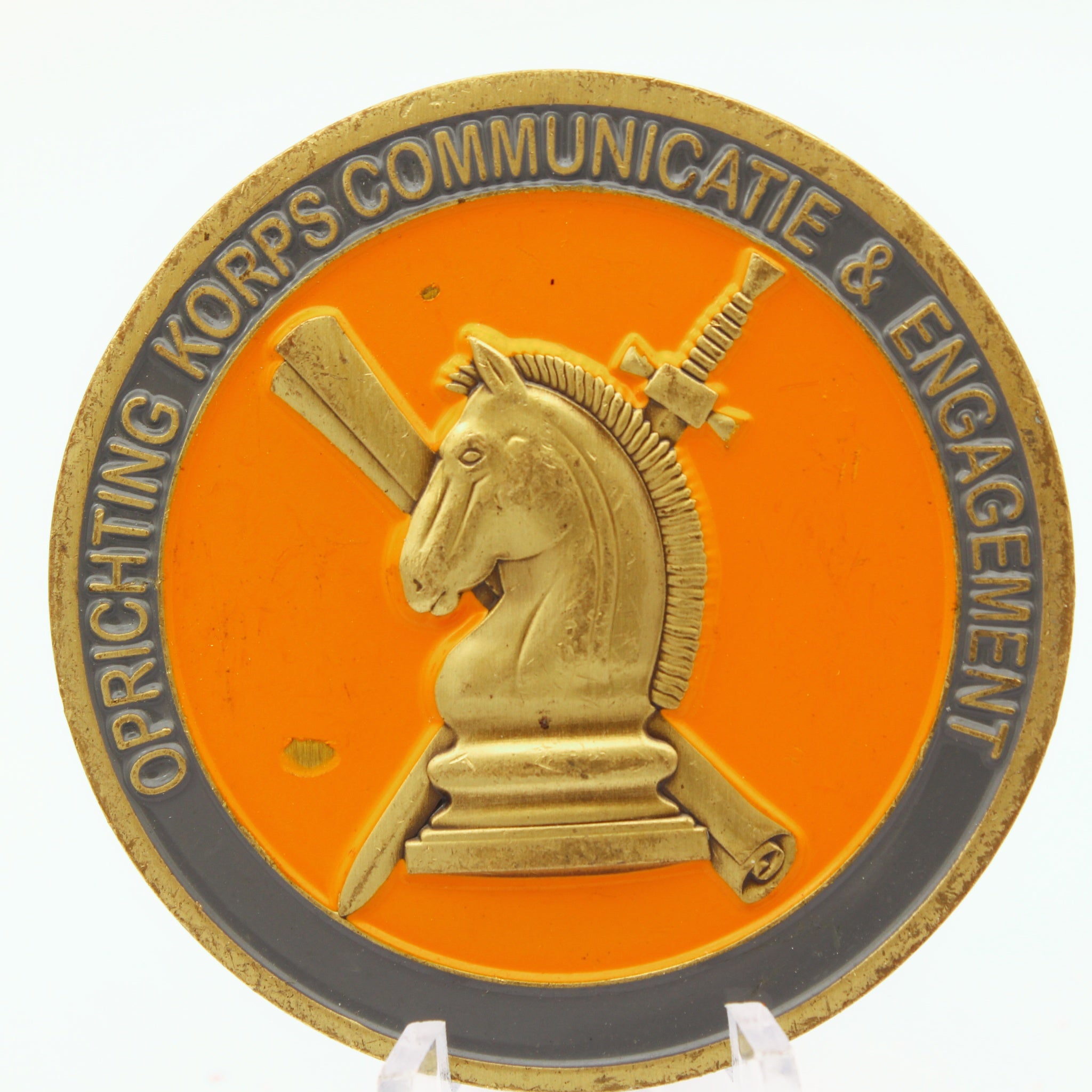 Netherlands Army Information Manoeuvre Corps Challenge Coin 2” Bronze – JE MAINTIENDRAI Pre-Owned