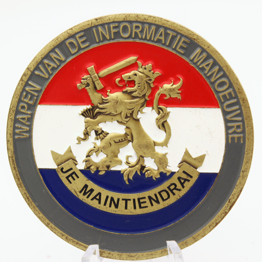 Netherlands Army Information Manoeuvre Corps Challenge Coin 2” Bronze – JE MAINTIENDRAI Pre-Owned