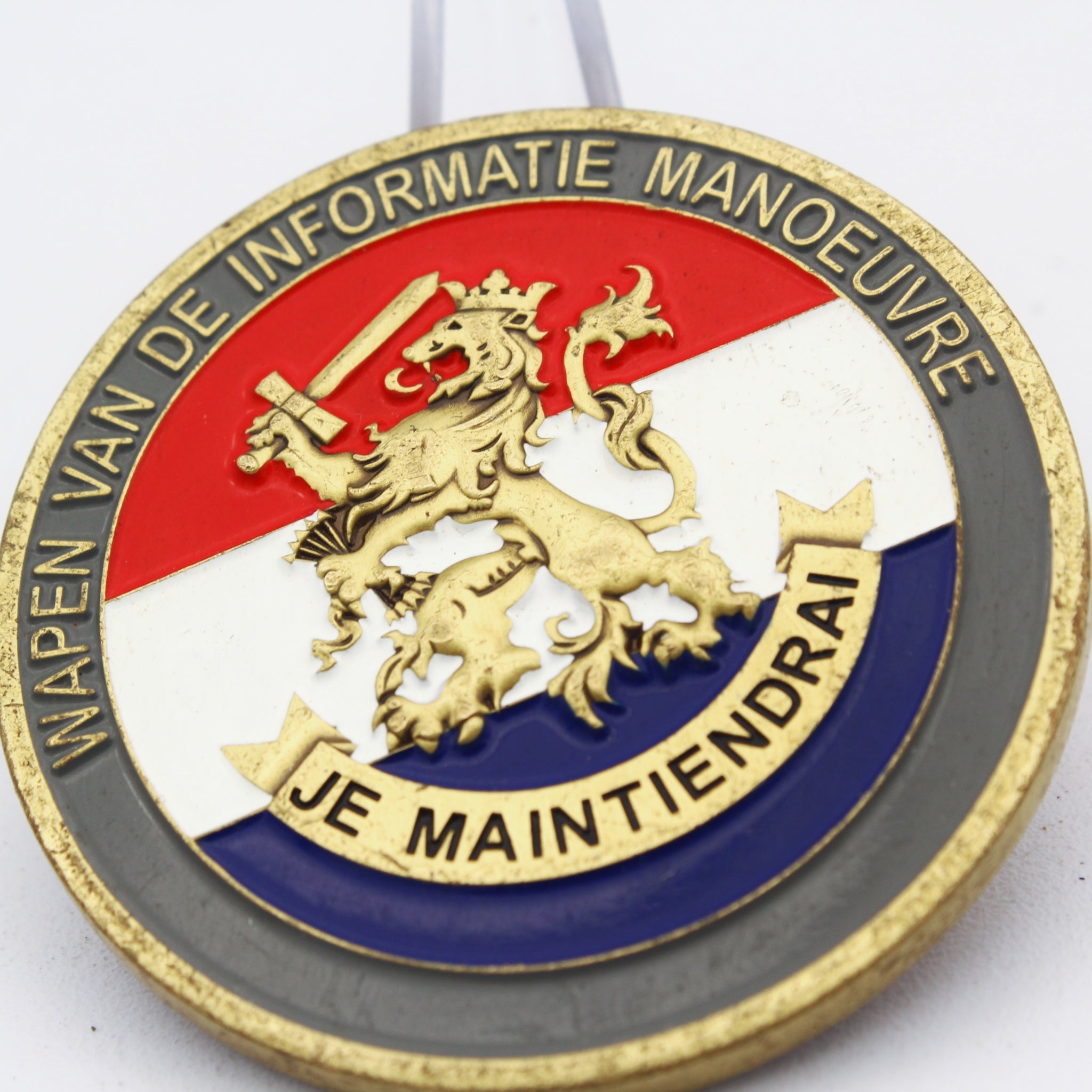 Netherlands Army Information Manoeuvre Corps Challenge Coin 2” Bronze – JE MAINTIENDRAI Pre-Owned