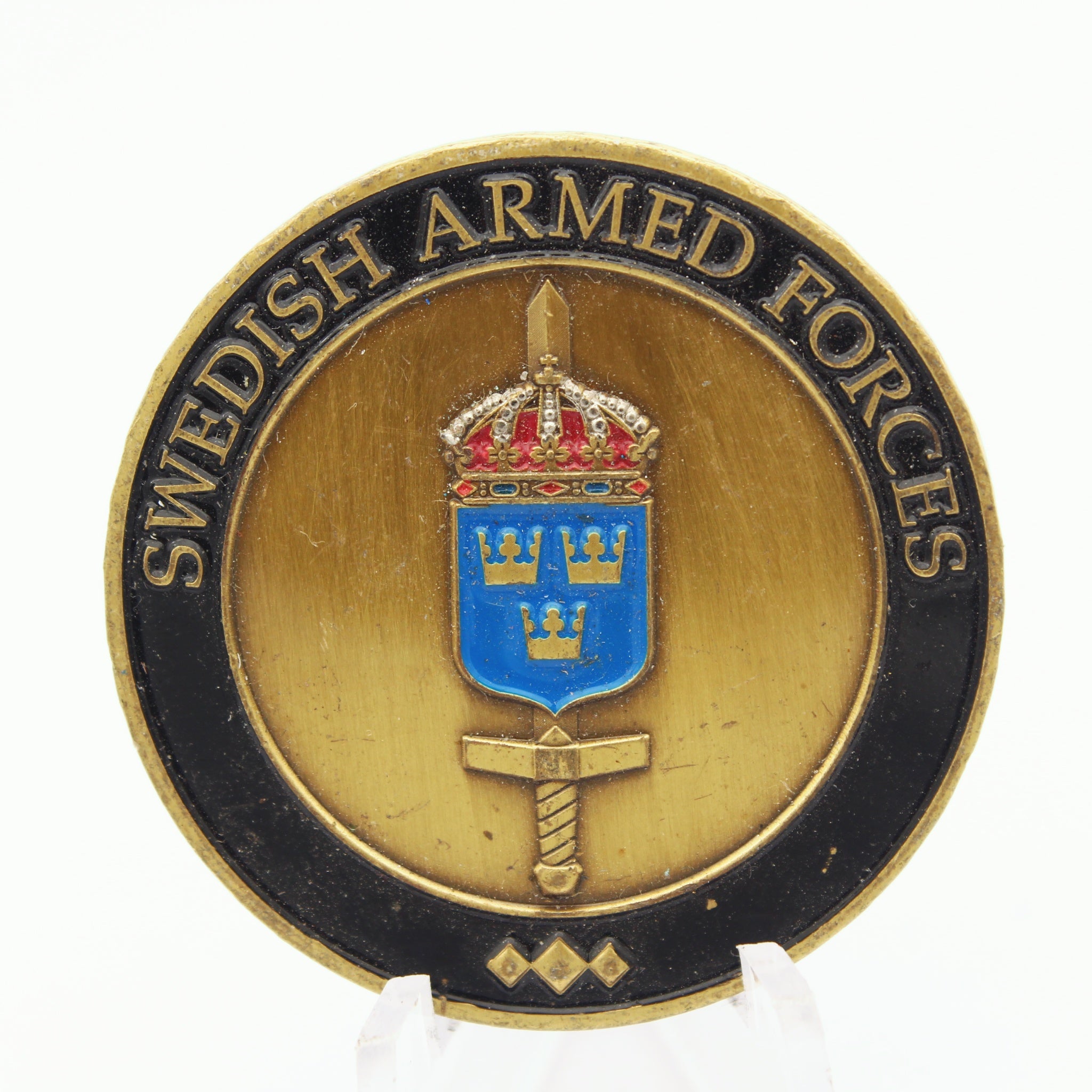 Swedish Armed Forces Extraordinary Officers Command Coin 1.55” Copper Pre-Owned