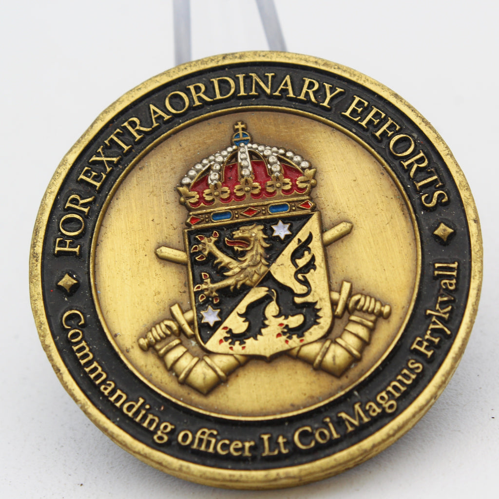 Swedish Armed Forces Extraordinary Officers Command Coin 1.55” Copper Pre-Owned