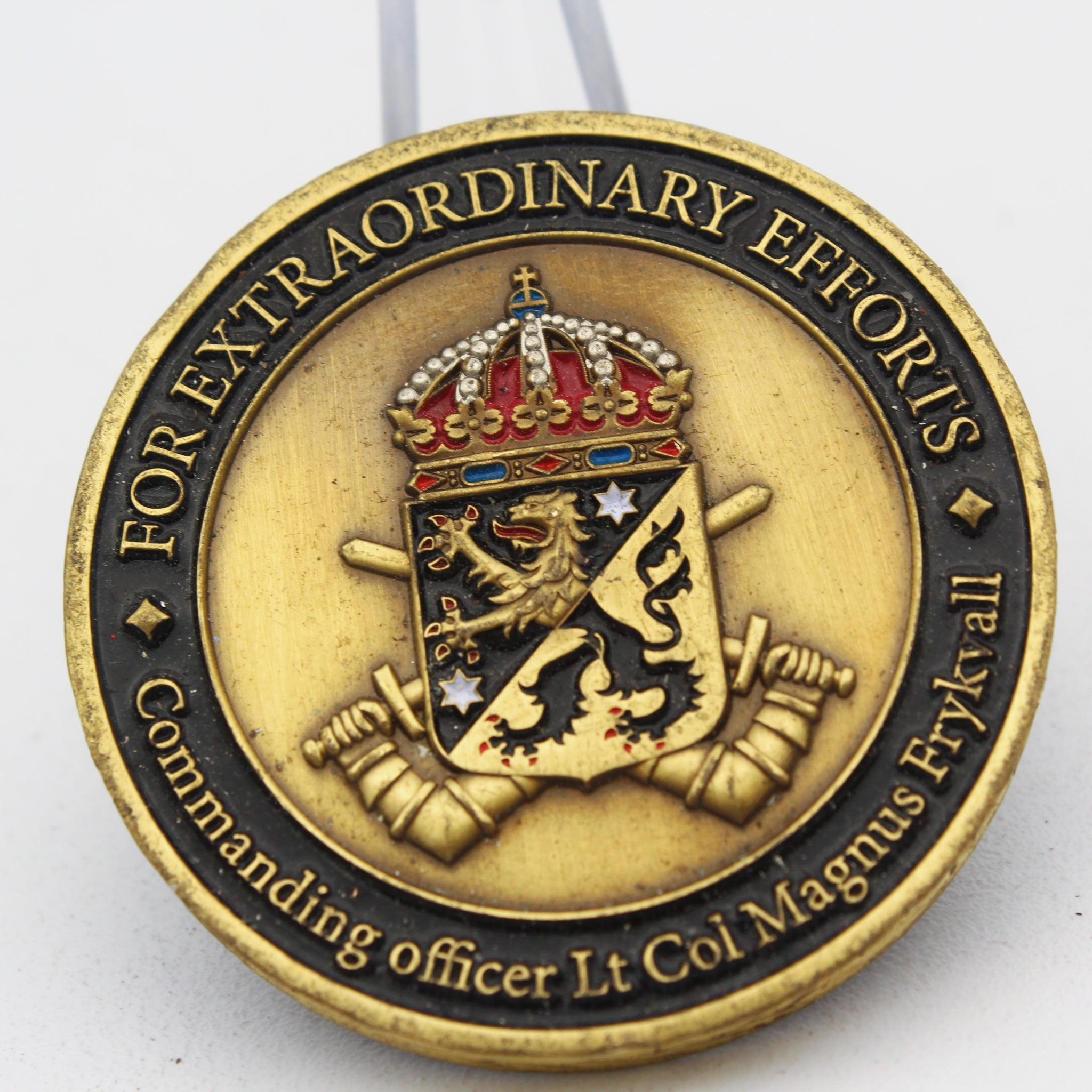 Swedish Armed Forces Extraordinary Officers Command Coin 1.55” Copper Pre-Owned