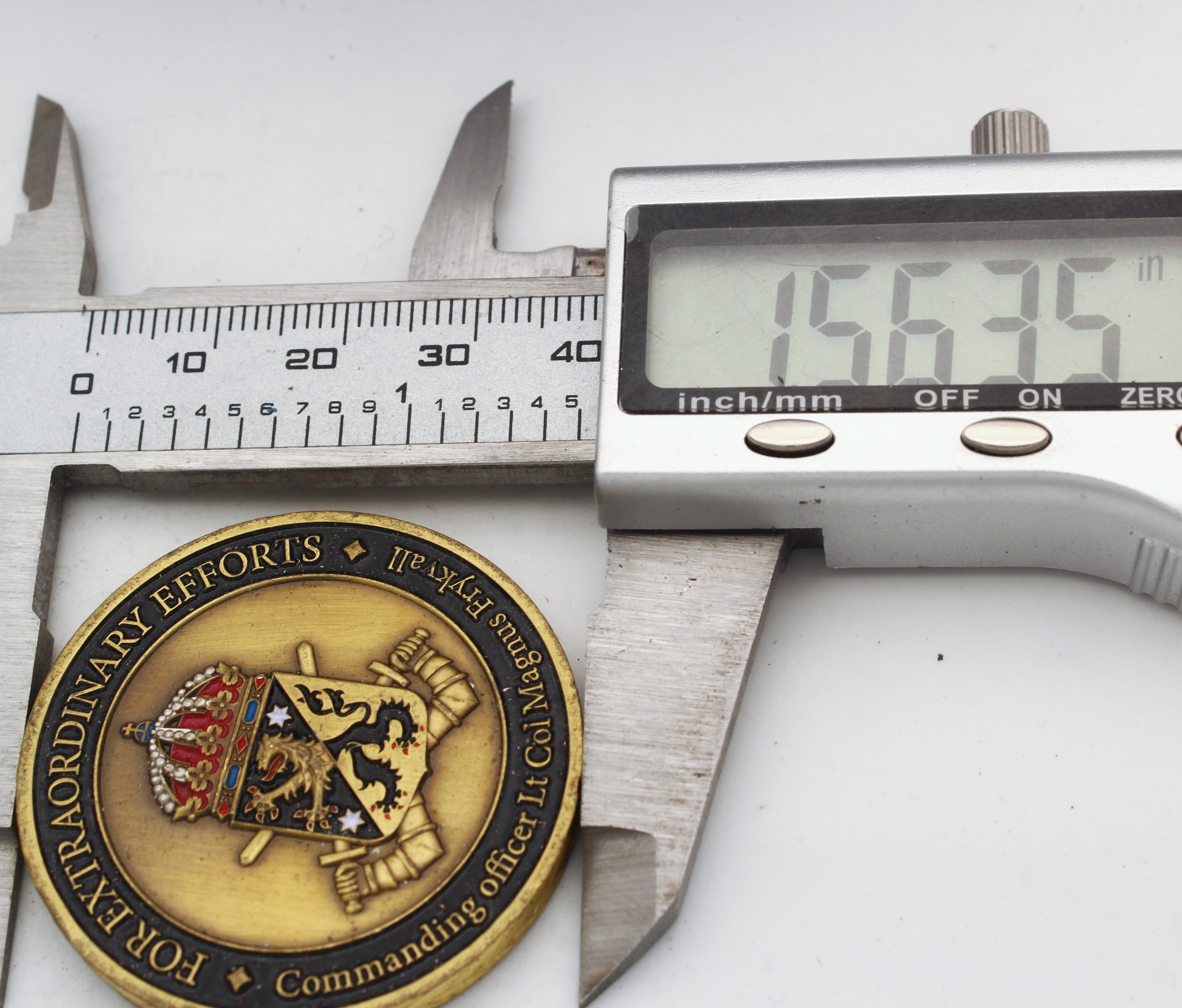 Swedish Armed Forces Extraordinary Officers Command Coin 1.55” Copper Pre-Owned