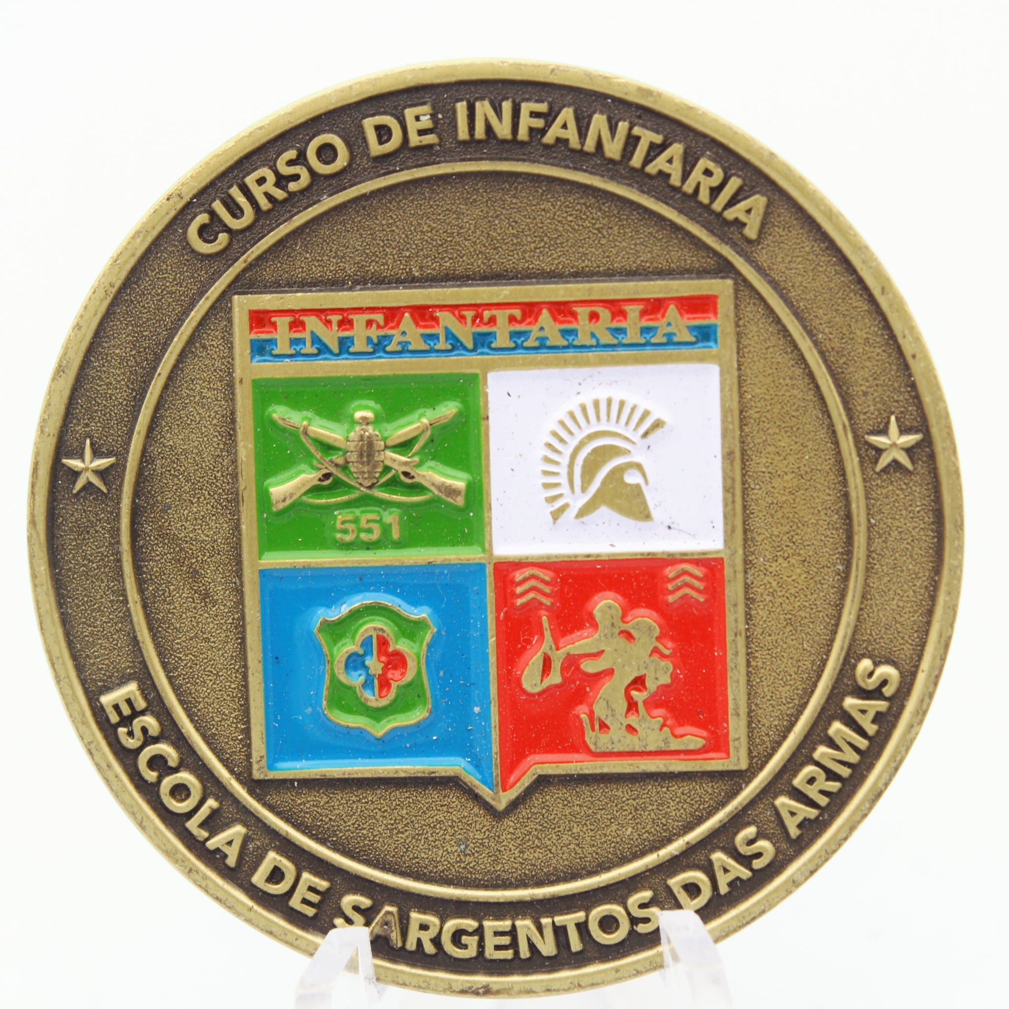 Brazil Army NCO School ESA Infantry Course Challenge Coin 1.75” Copper Pre-owned