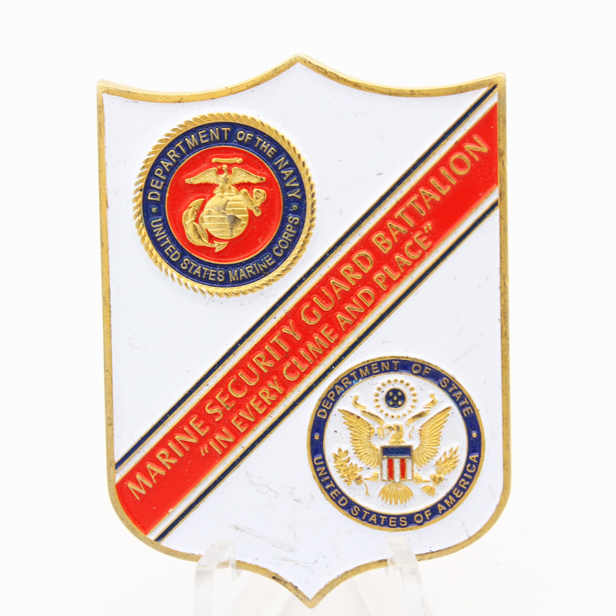 U.S. Marine Security Guard Battalion USMC Challenge Coin 2” Copper Pre-Owned