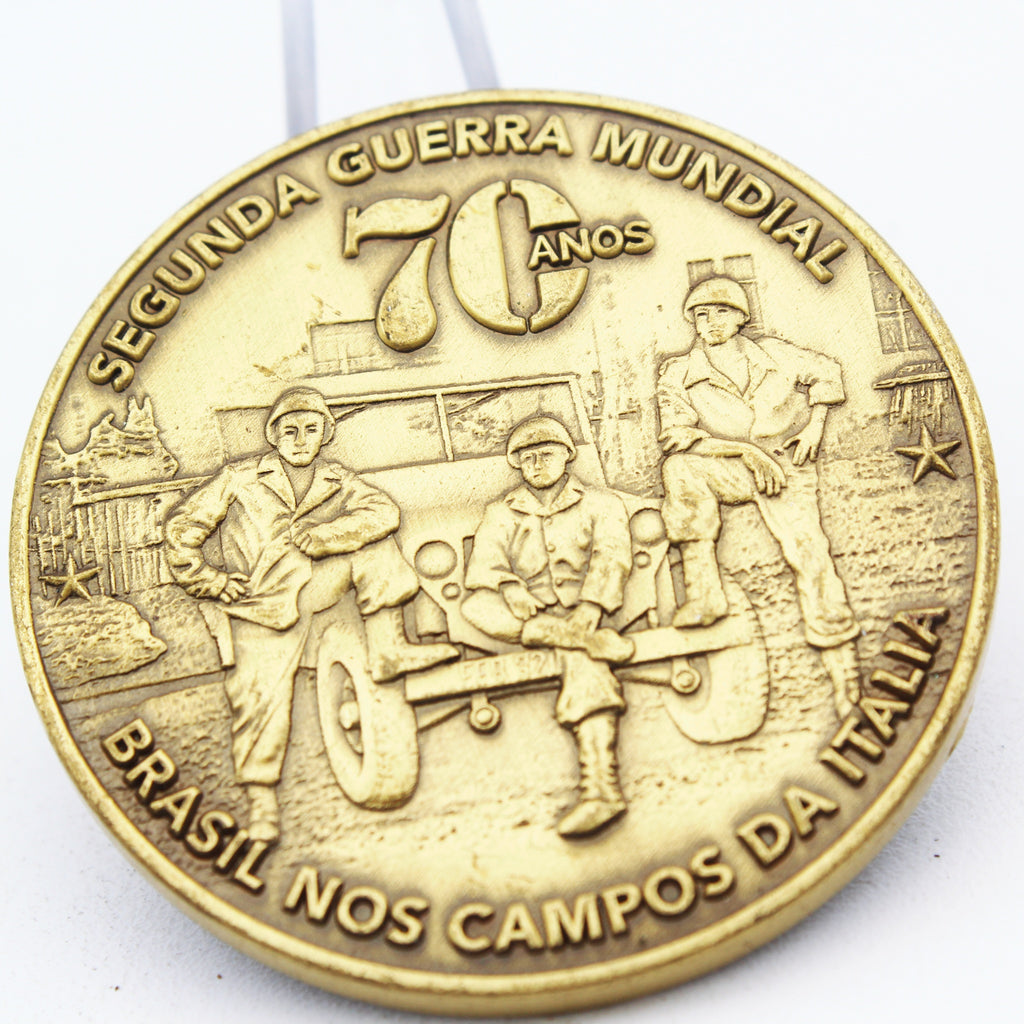 Moeda Desafio FEB 70 Anos – Brasil na Segunda Guerra Mundial Itália 1,75” Cobre