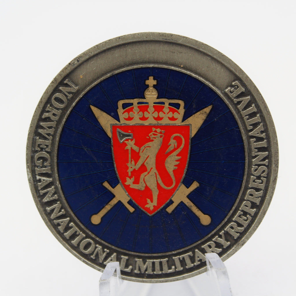 Norwegian National Military Represntative NATO Allied Powers Europe Challenge Coin 1.55” Copper Pre-Owned