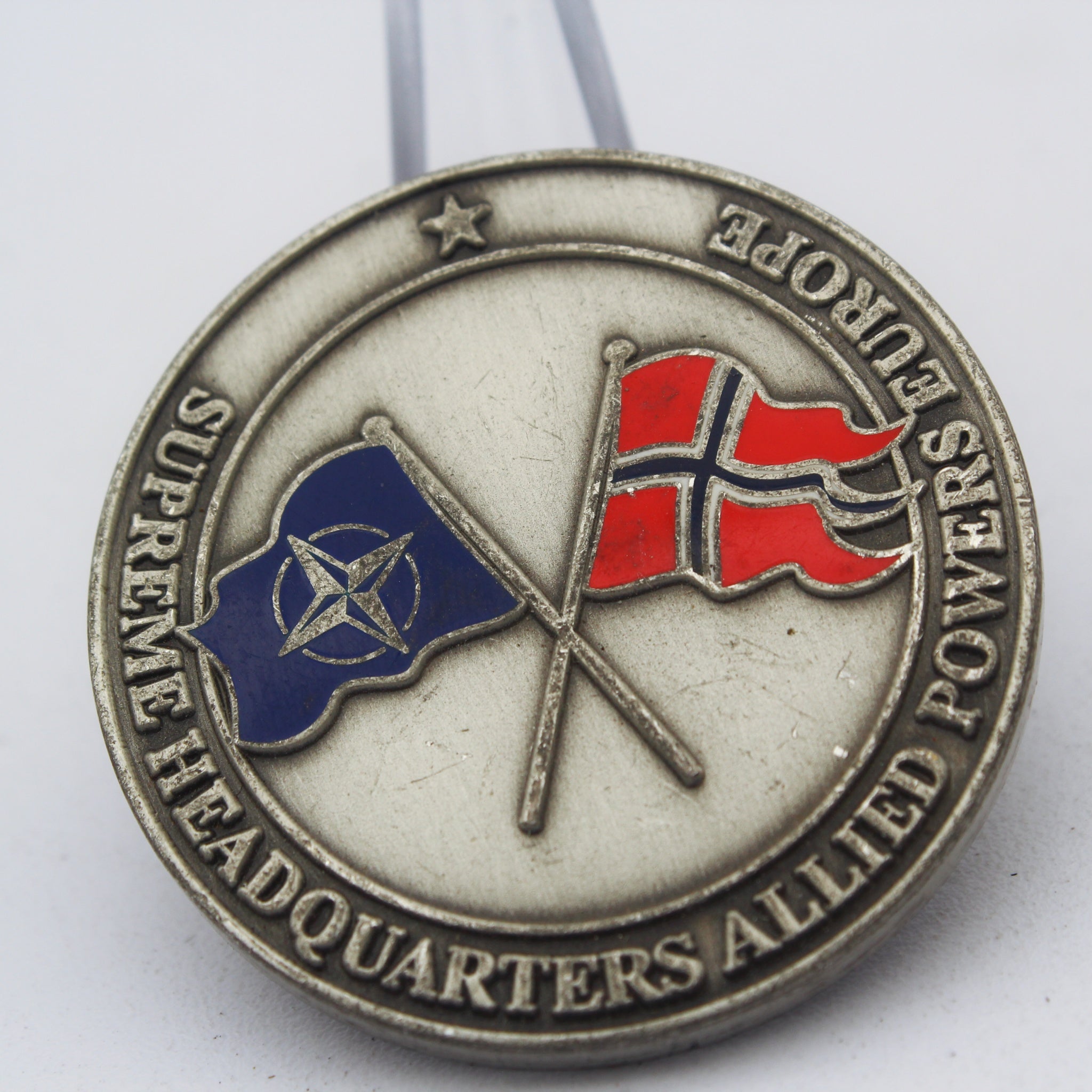 Norwegian National Military Represntative NATO Allied Powers Europe Challenge Coin 1.55” Copper Pre-Owned
