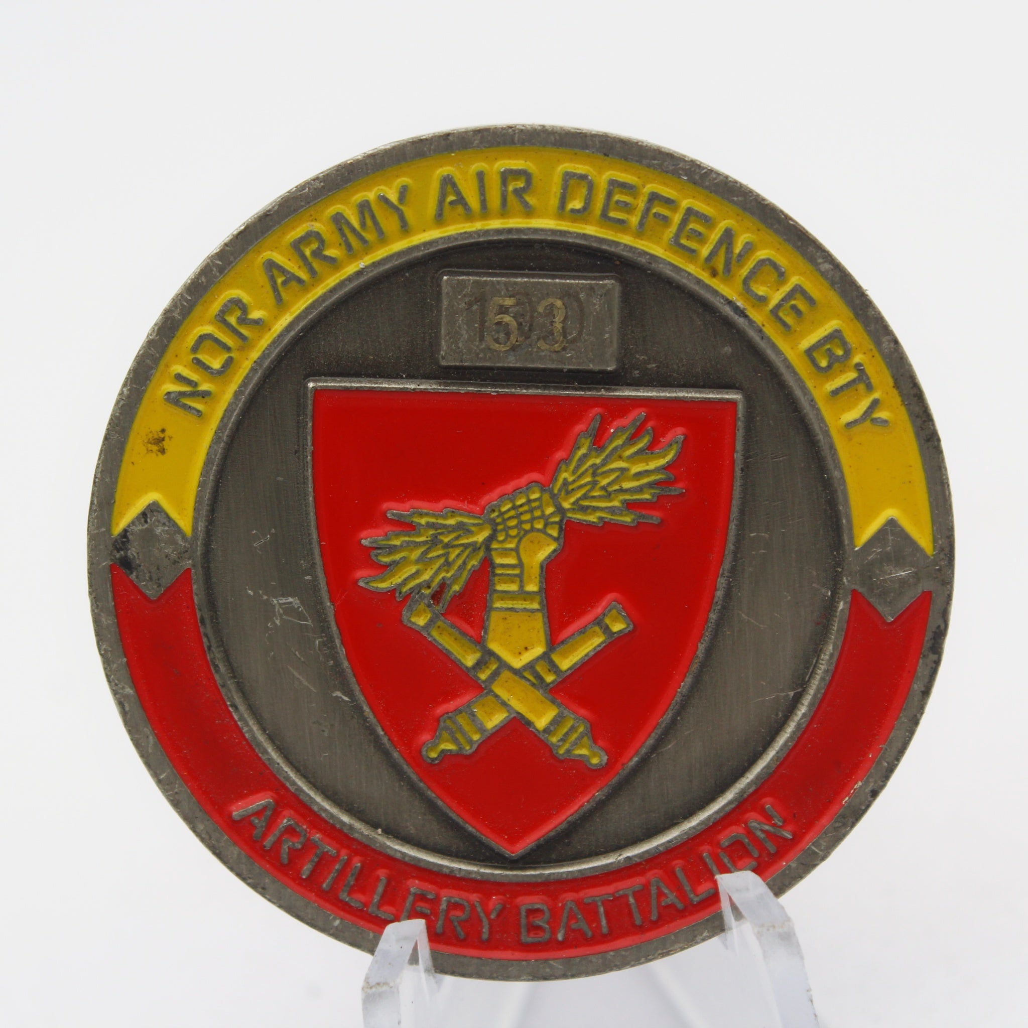Norway Army Air Defence Artillery Battalion 153 Challenge Coin 1.55” Copper Military Pre-Owned