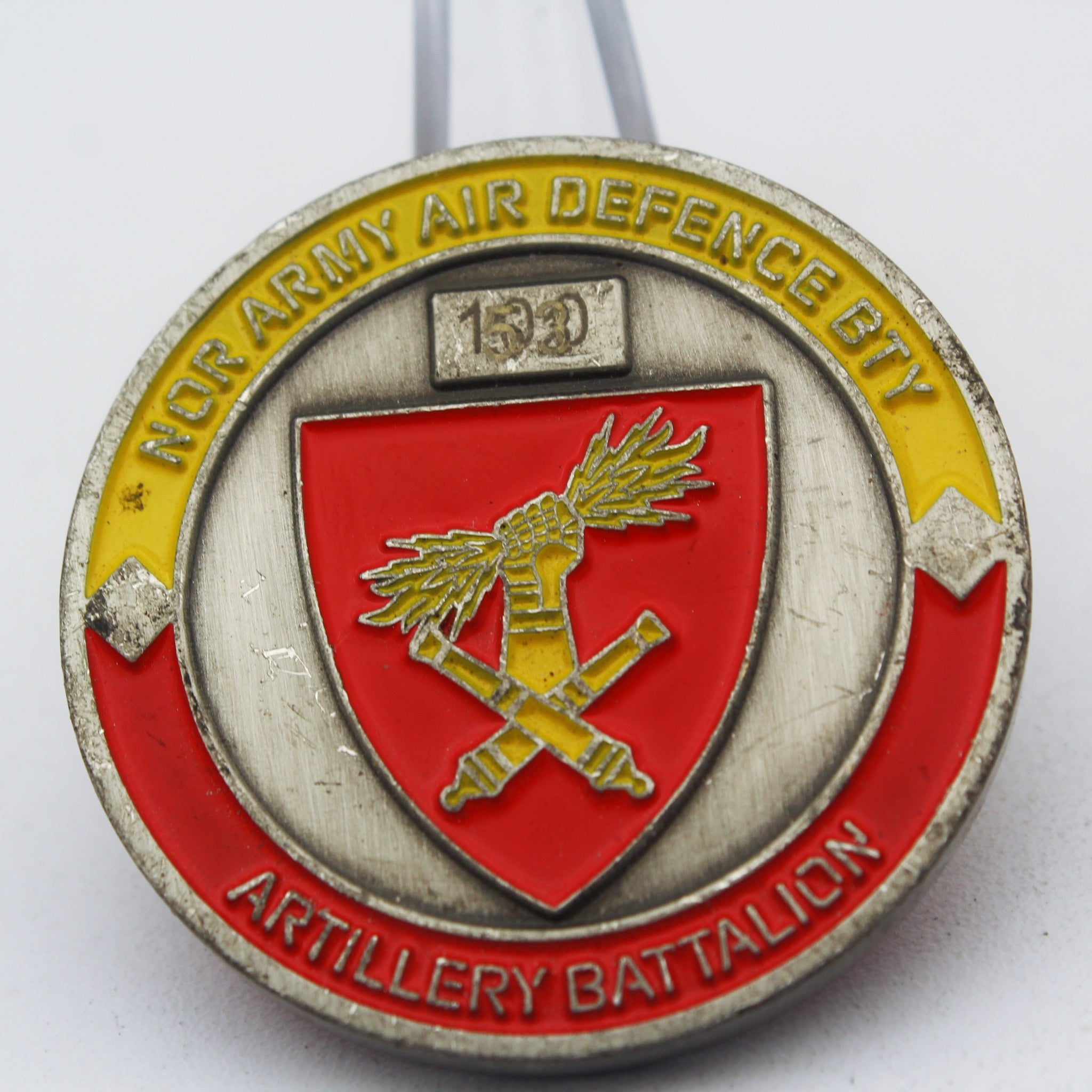 Norway Army Air Defence Artillery Battalion 153 Challenge Coin 1.55” Copper Military Pre-Owned