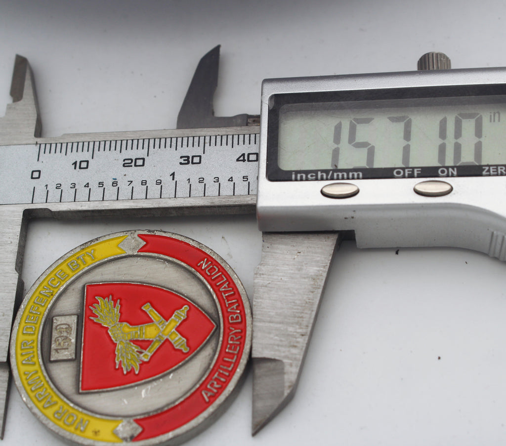 Norway Army Air Defence Artillery Battalion 153 Challenge Coin 1.55” Copper Military Pre-Owned