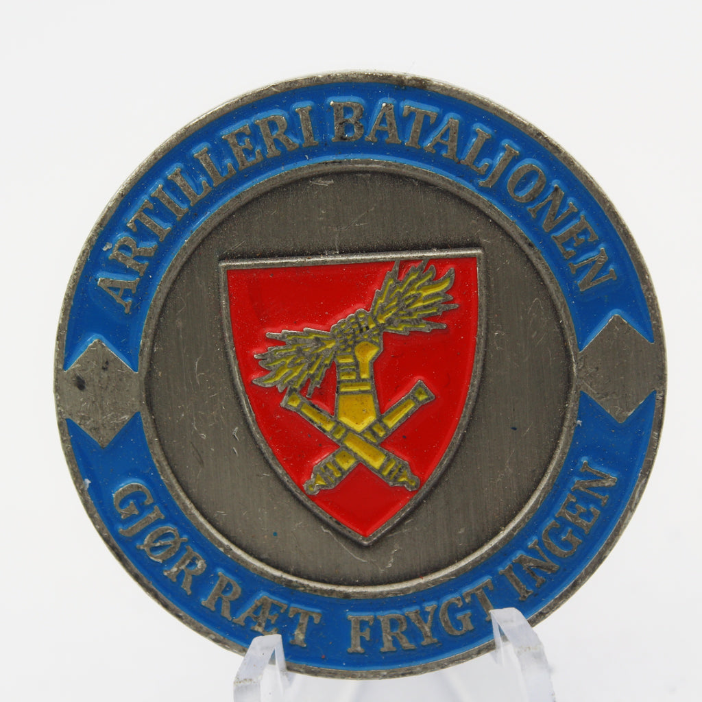 Norway Artillery Battalion Challenge Coin 1.55” Copper Military Collectible Gjør Rett Frygt Ingen Pre-Owned