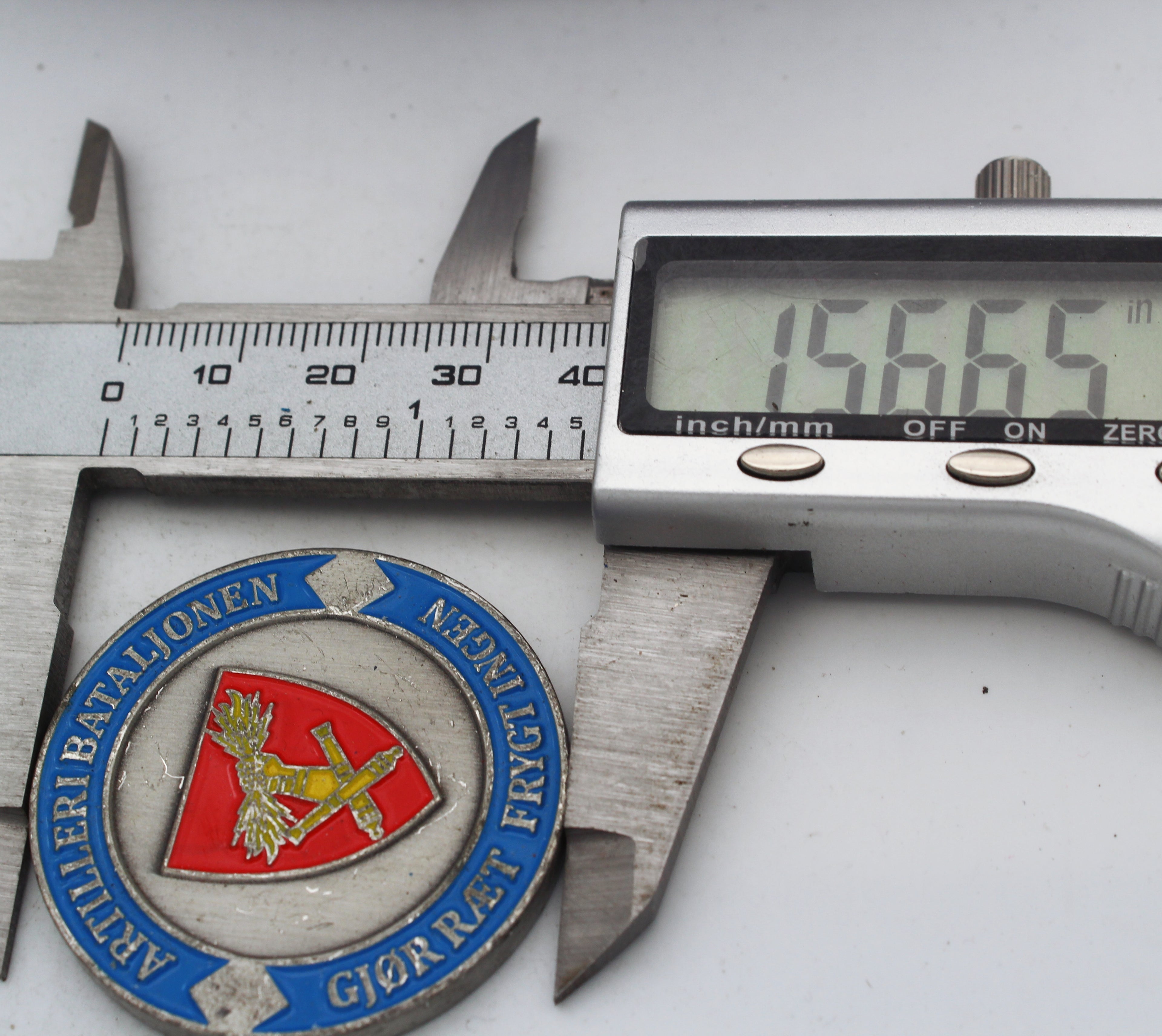 Norway Artillery Battalion Challenge Coin 1.55” Copper Military Collectible Gjør Rett Frygt Ingen Pre-Owned