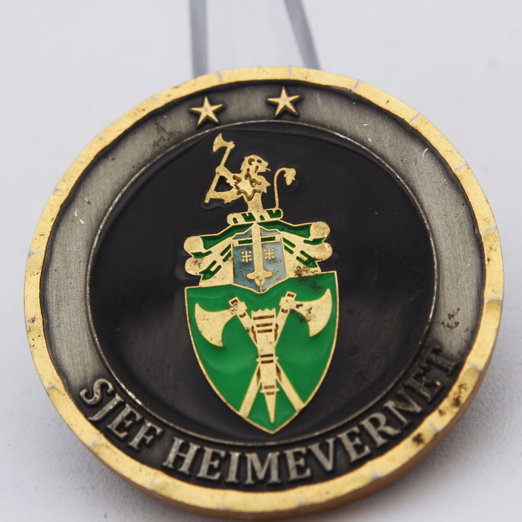 Norway Heimevernet HV Sjef Challenge Coin 1.55” Copper Norwegian Home Guard Pre-Owned
