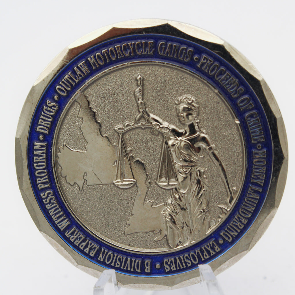 Royal Canadian Mounted Police RCMP Outlaw Motorcycle Gangs Challenge Coin 1.75” Pre-Owned