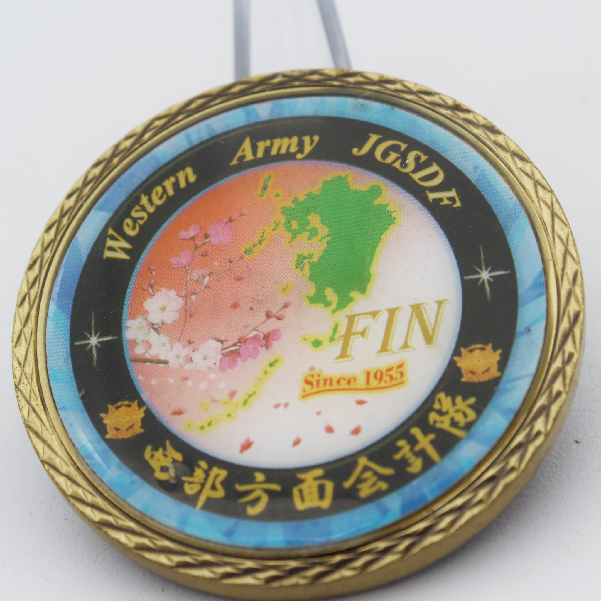 Western Army Finance Corps Japan JGSDF “Fin” Military Challenge Coin 2” Copper Pre-Owned