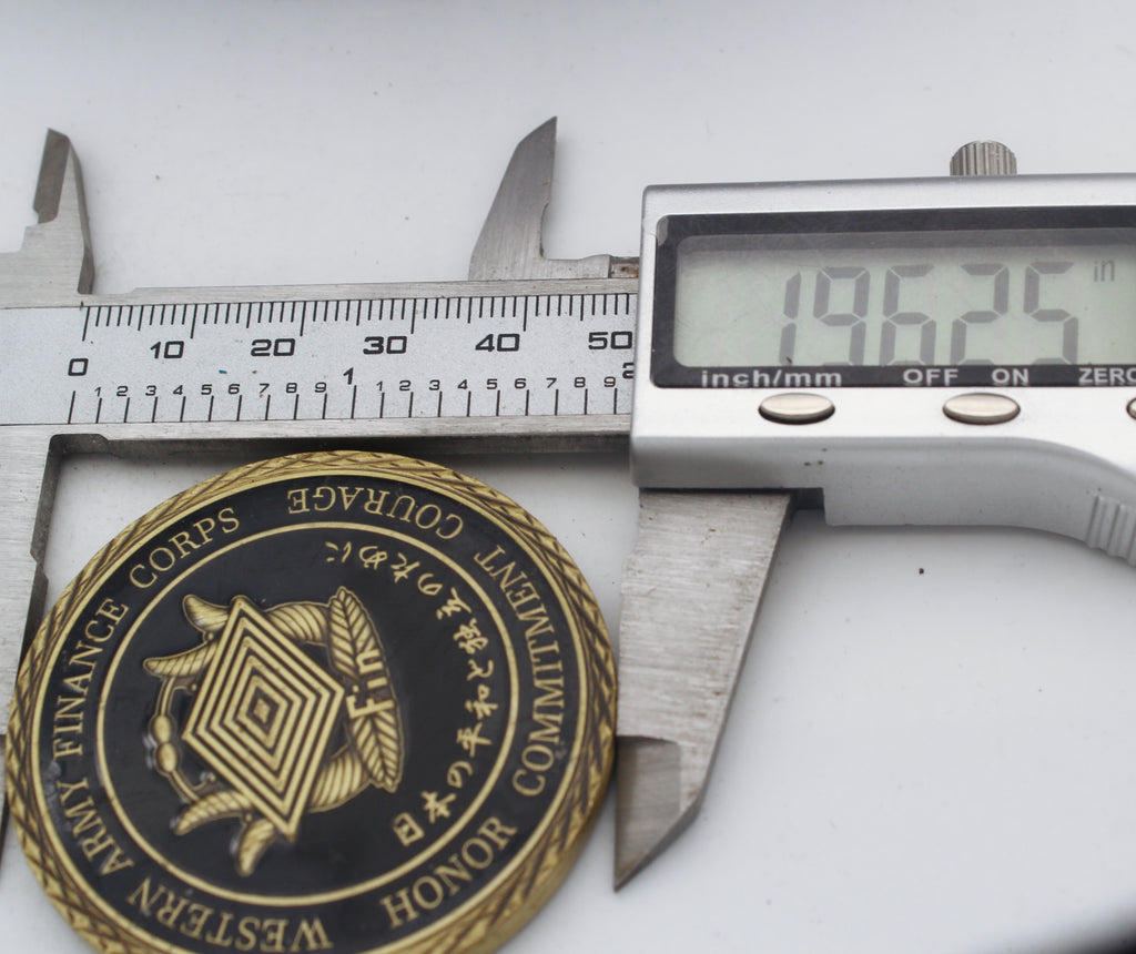 Western Army Finance Corps Japan JGSDF “Fin” Military Challenge Coin 2” Copper Pre-Owned