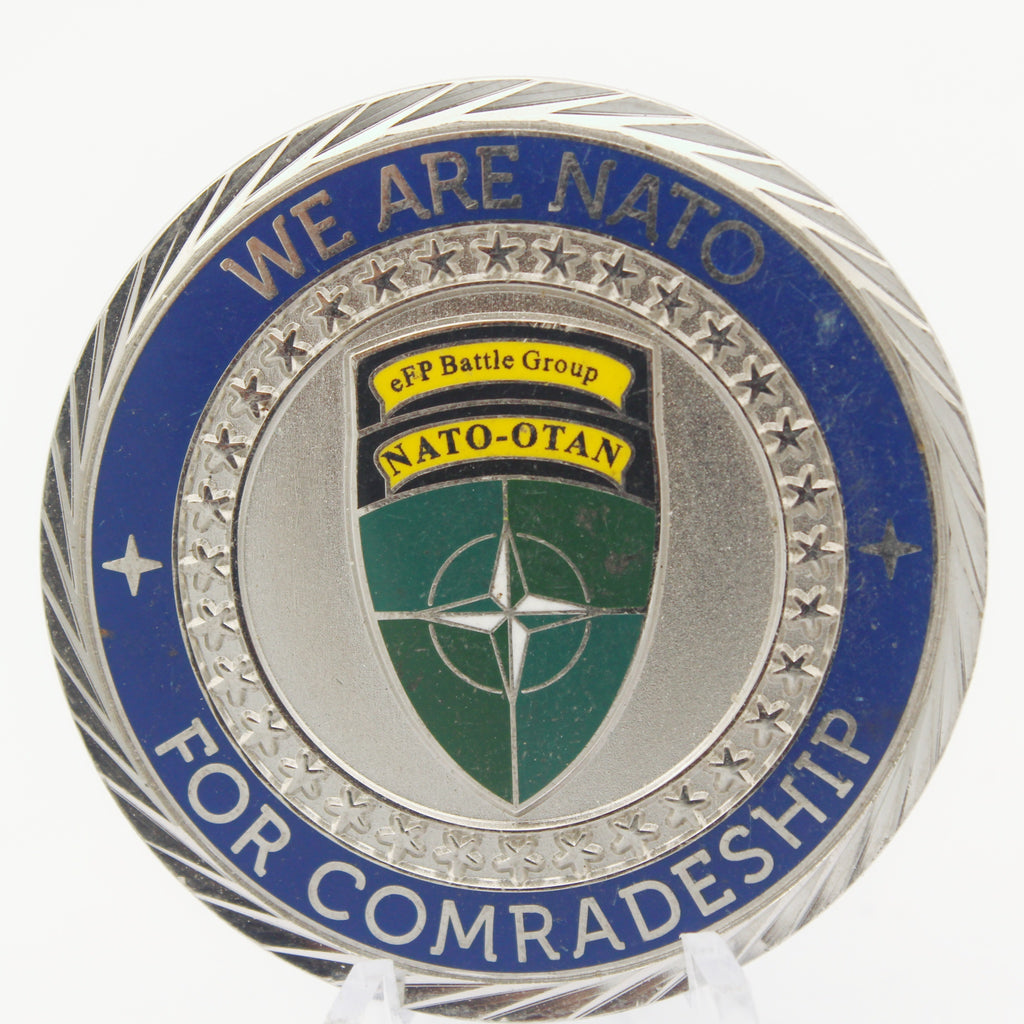 NATO eFP BG LTU III Rotation CSM 2018 “We Are NATO” Copper Challenge Coin 1.75" (Pre-Owned)