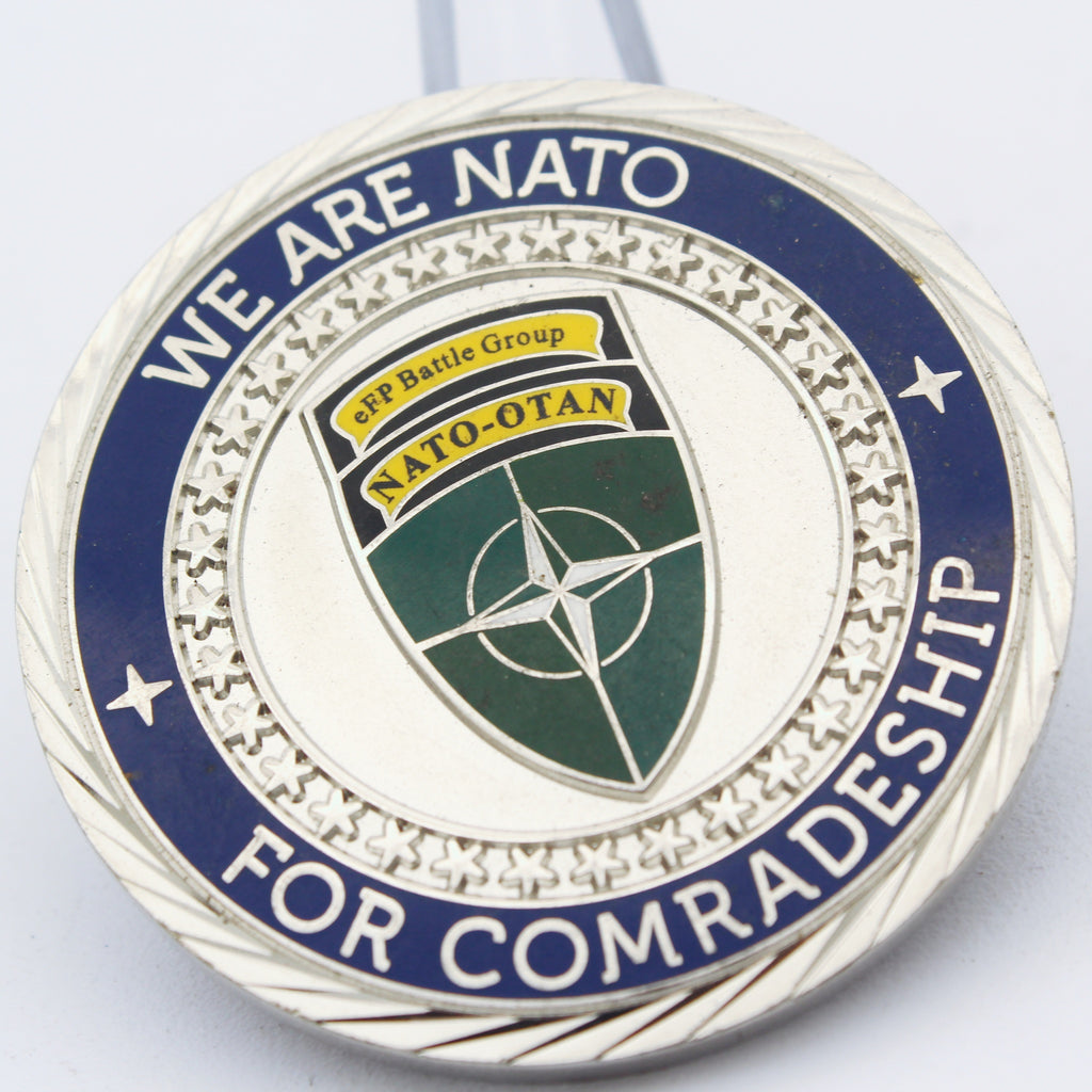 NATO eFP BG LTU III Rotation CSM 2018 “We Are NATO” Copper Challenge Coin 1.75" (Pre-Owned)