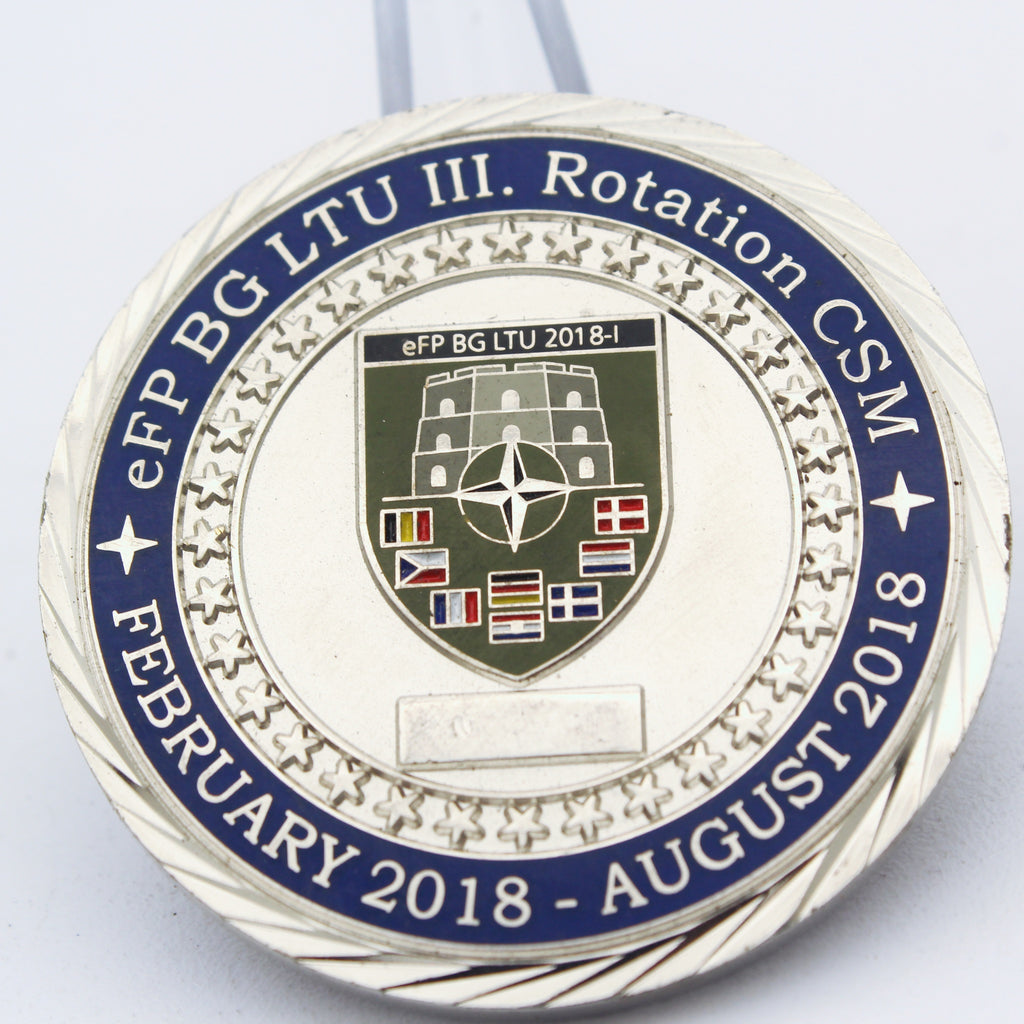 NATO eFP BG LTU III Rotation CSM 2018 “We Are NATO” Copper Challenge Coin 1.75" (Pre-Owned)